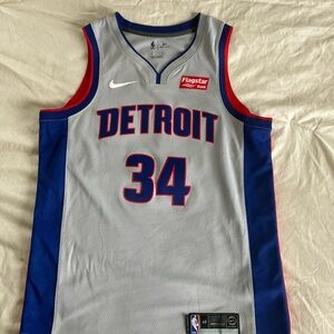 Detroit Basketball #34 Tobias Harris Nike Swingman Jersey - Grey Size: L